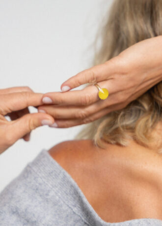 Pierścionek SOUL ICONS z żółtym chalcedonem