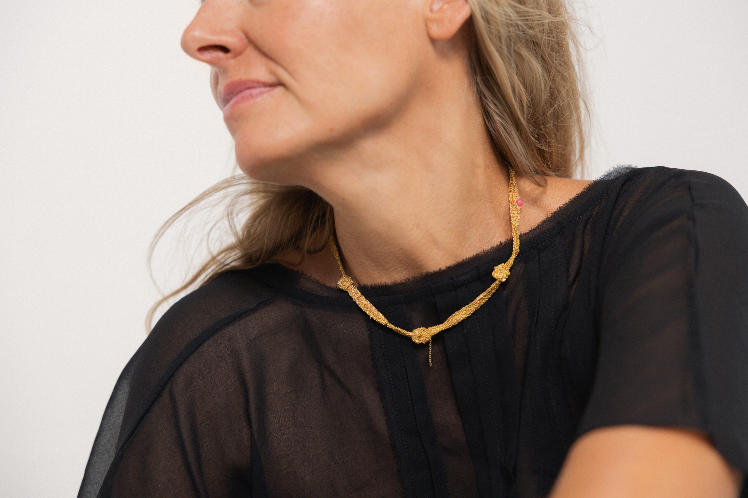 Naszyjnik OH MESH! limited z jadeitem i spinelem - obrazek 5