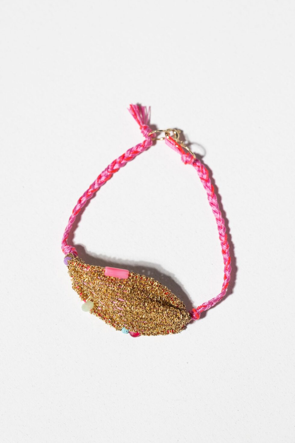 Gold-plated bracelet with agate, chalcedony, phosphosiderite and coral – limited edition Gold-plated bracelet with agate, chalcedony, phosphosiderite and coral – limited edition
