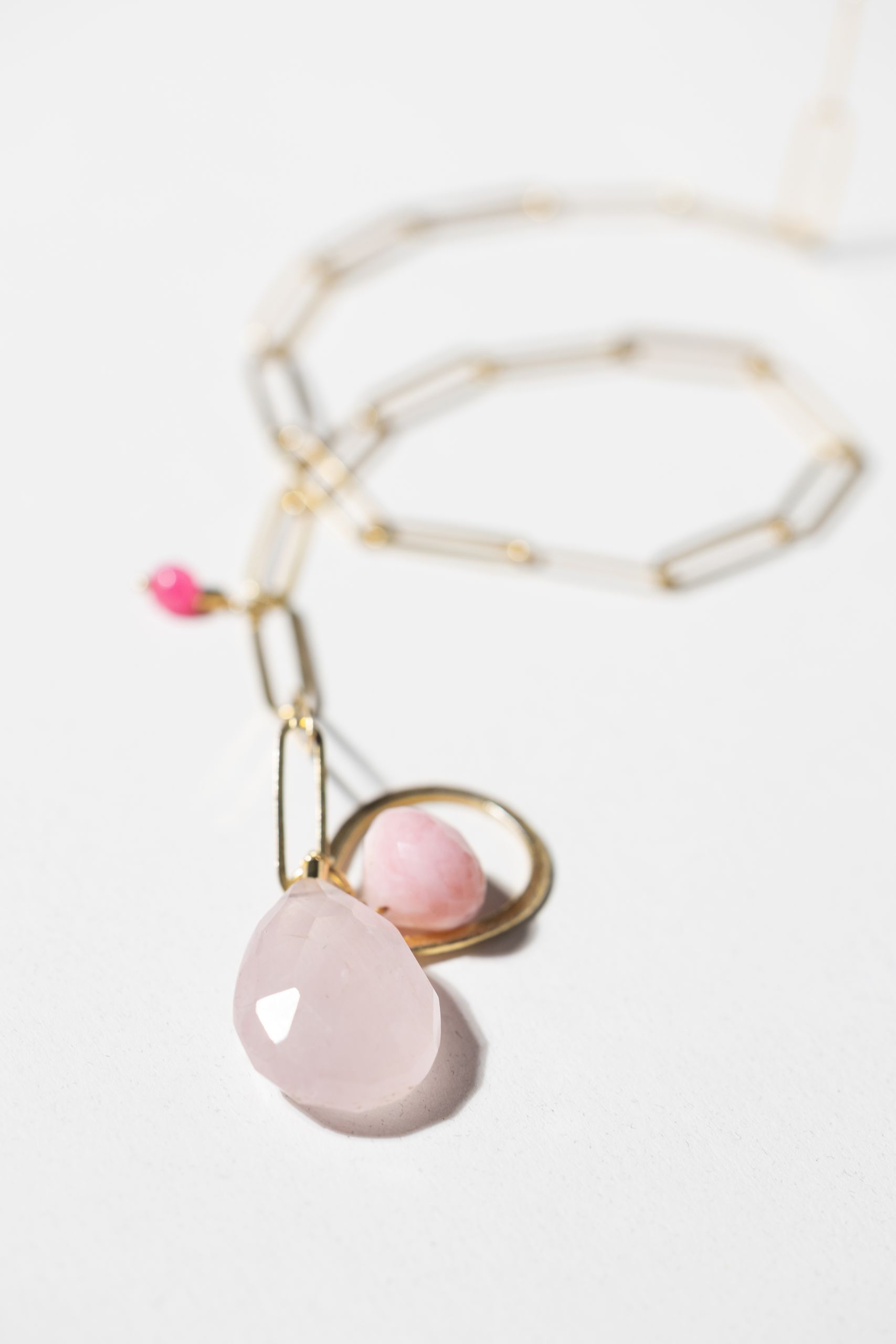 Necklace with jade, aquamarine and quartz with inclusion - Image 4