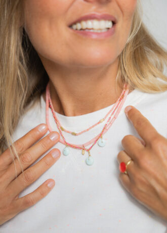 Gold-plated necklace with a Peruvian blue opal