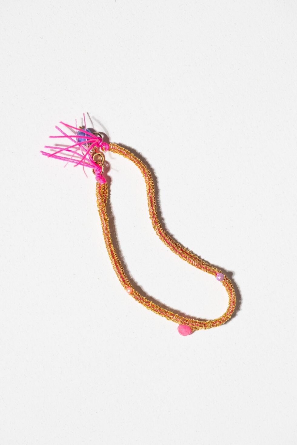 Gold-plated bracelet with phosphosiderite, jade and dumortierite – limited edition Gold-plated bracelet with phosphosiderite, jade and dumortierite – limited edition