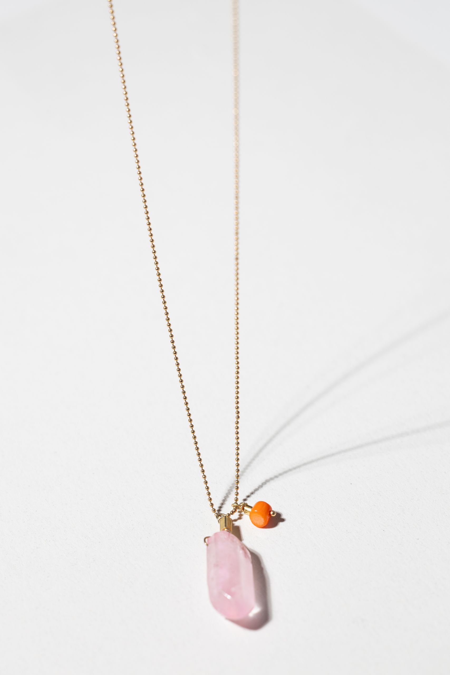 Pastel pink quartz necklace - Image 2