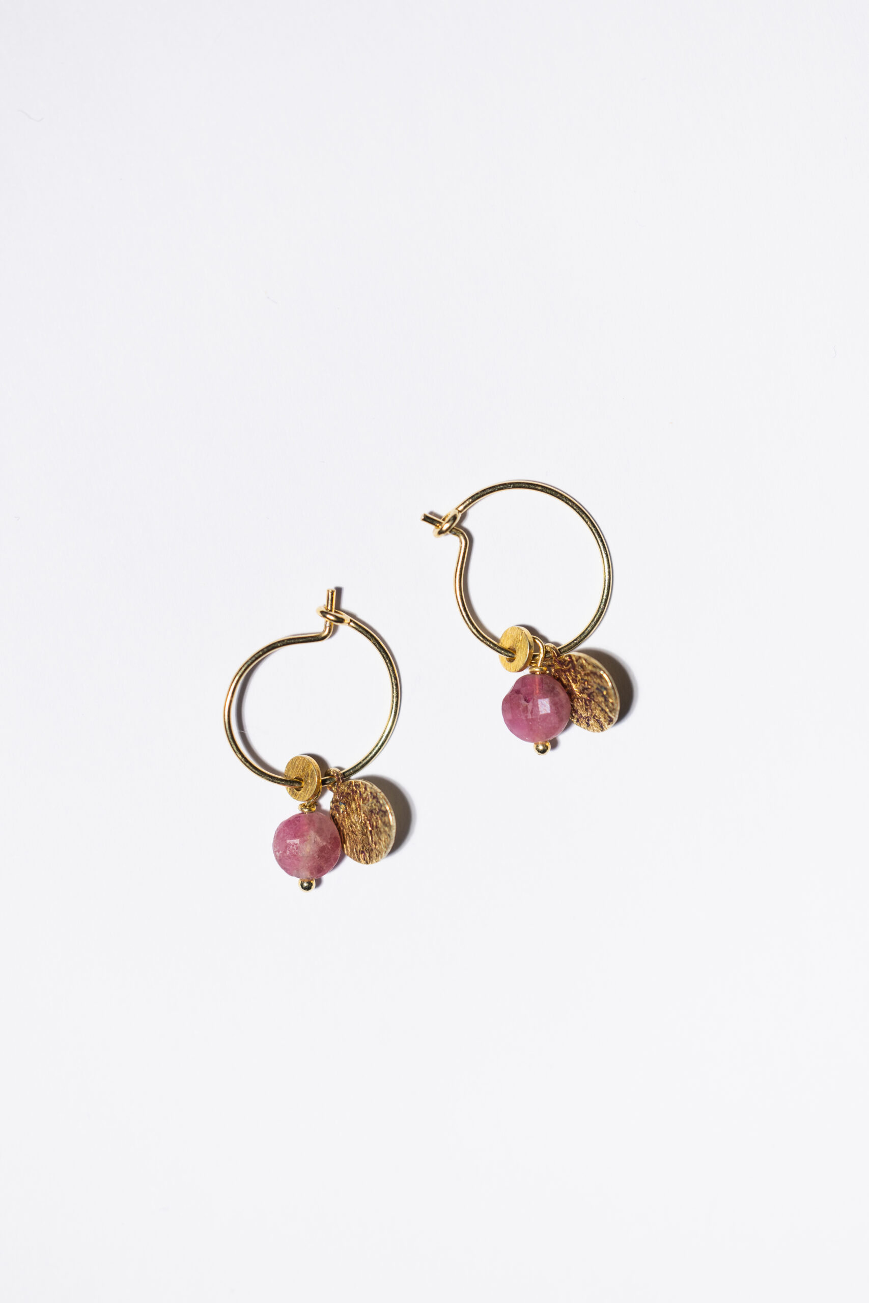 Kolczyki GEM HOOPS z turmalinem - obrazek 2