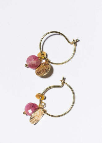 Kolczyki GEM HOOPS z turmalinem