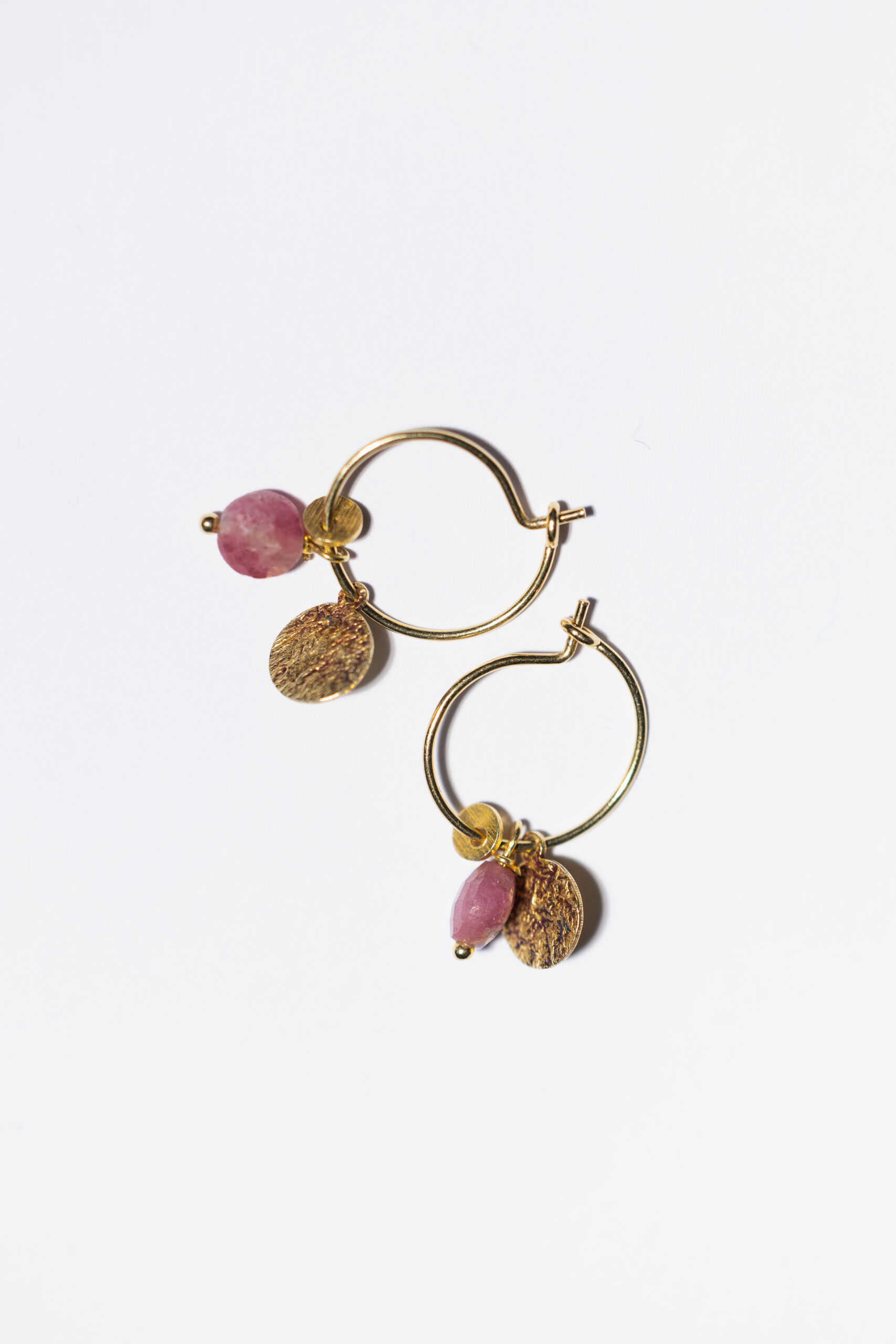 Kolczyki GEM HOOPS z turmalinem - obrazek 3