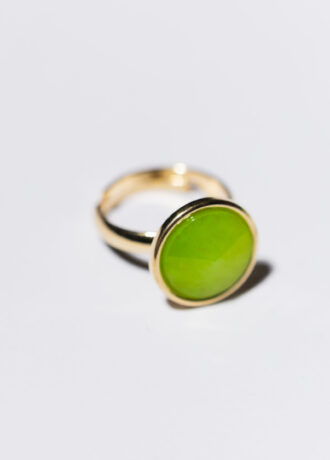 Pierścionek SOUL ICONS z limonkowym chryzoprazem w oprawie