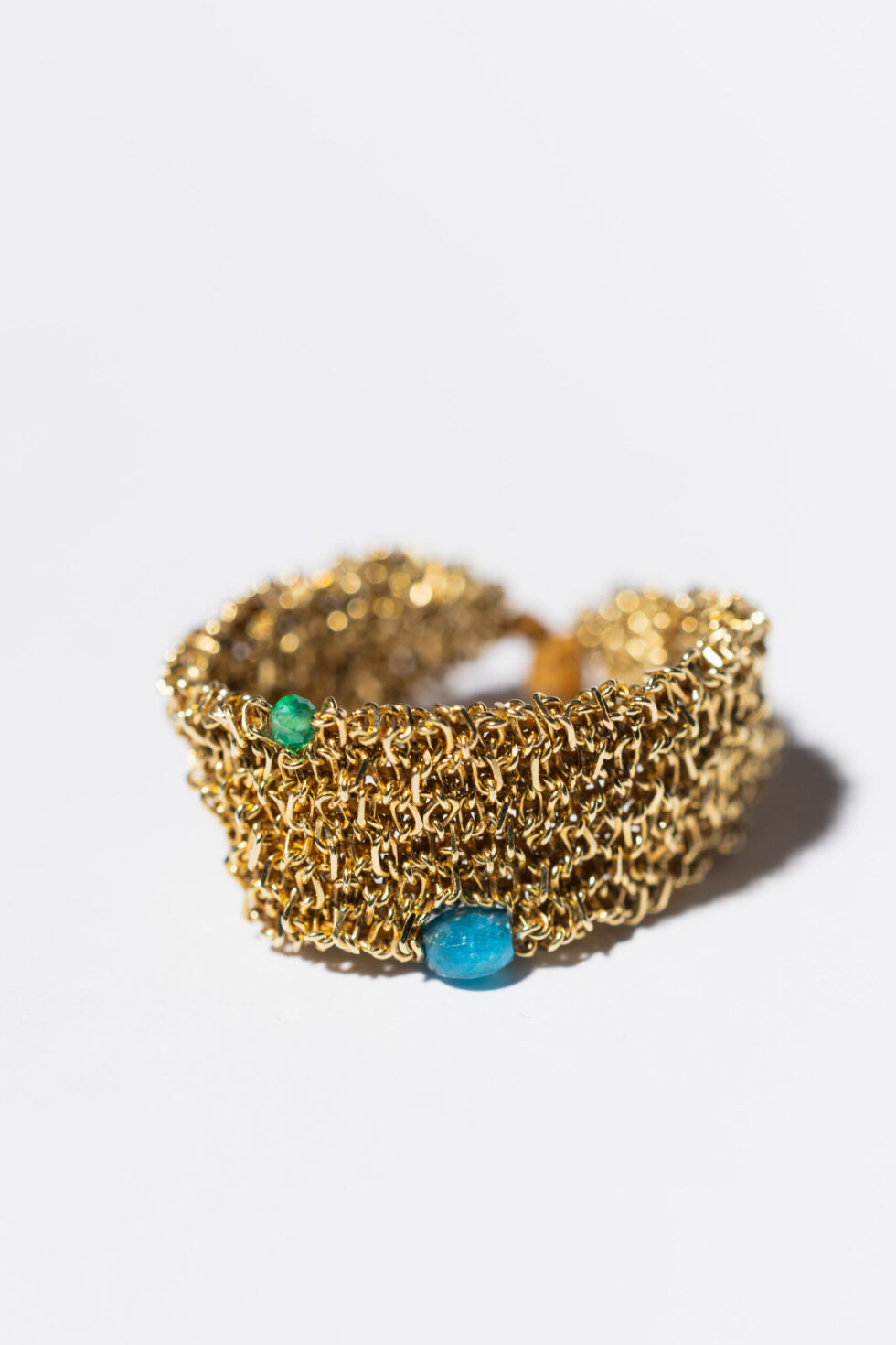 Pierścionek OH MESH! limited z apatytem i onyksem