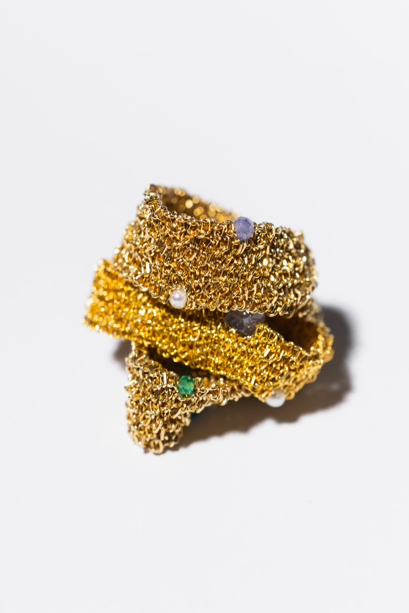 Pierścionek OH MESH! limited z tanzanitem i perłą słodkowodną - obrazek 6