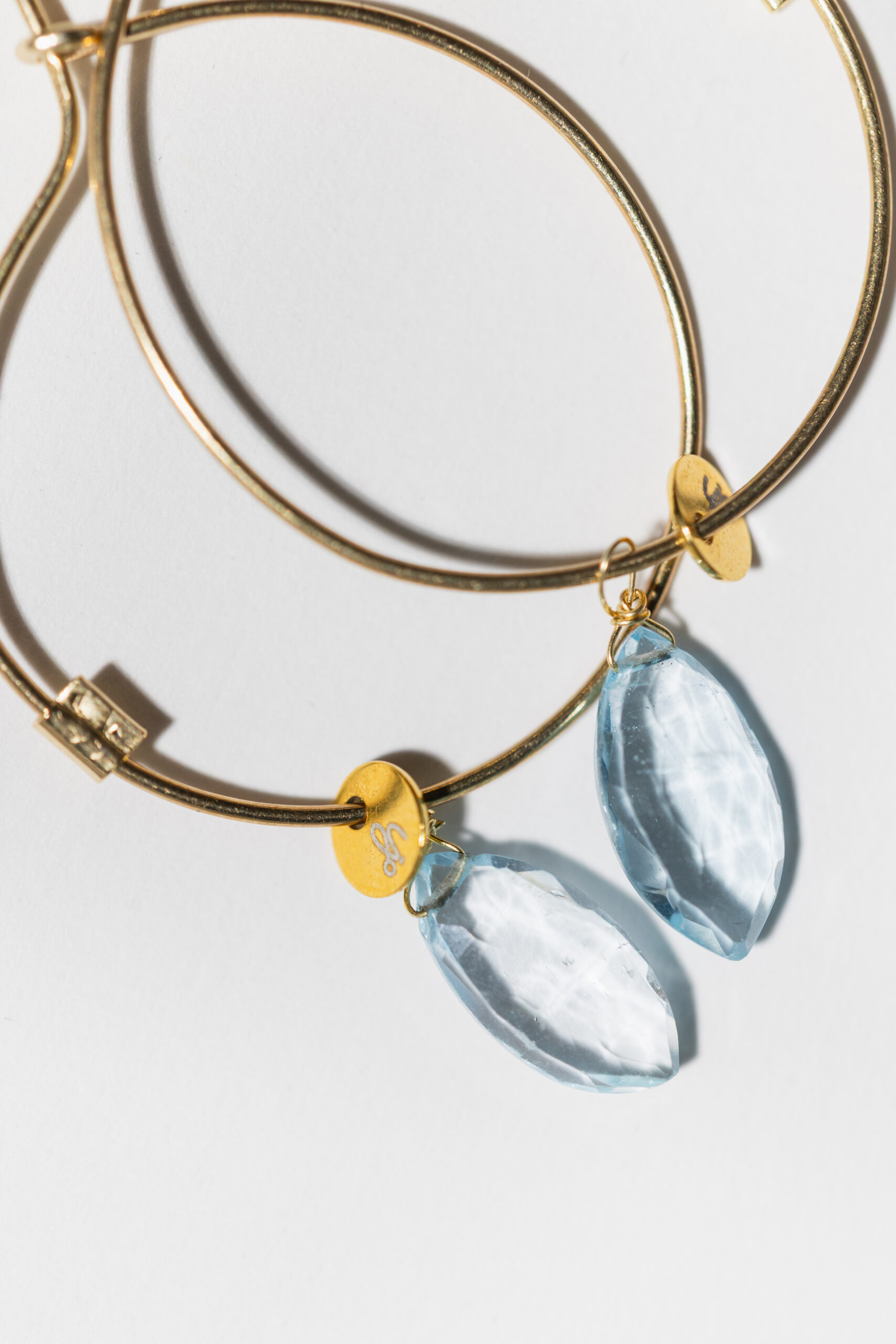 GEM HOOPS Earrings with topaz GEM HOOPS Earrings with topaz - Image 3