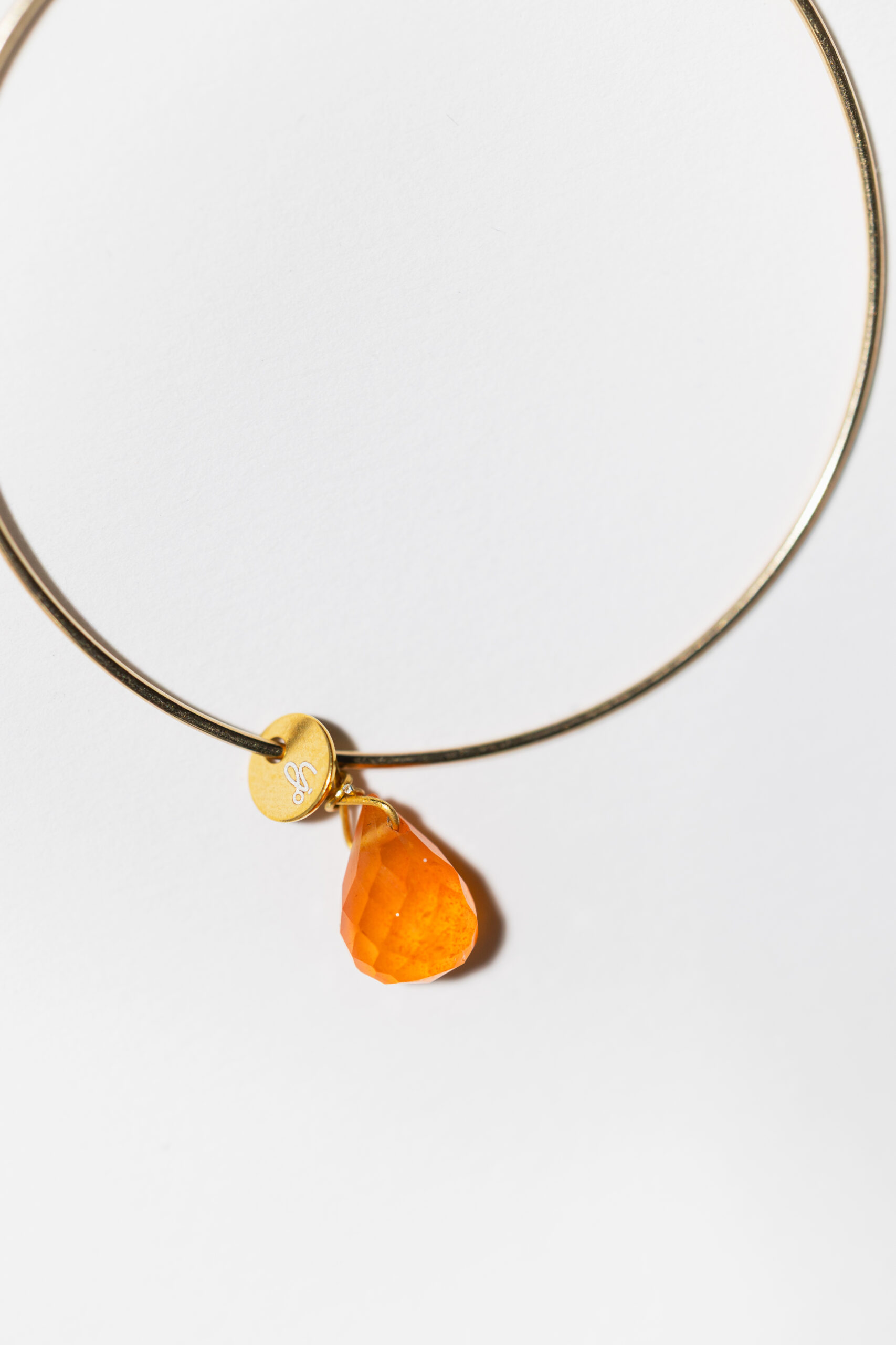 Kolczyki GEM HOOPS z karneolem - obrazek 3