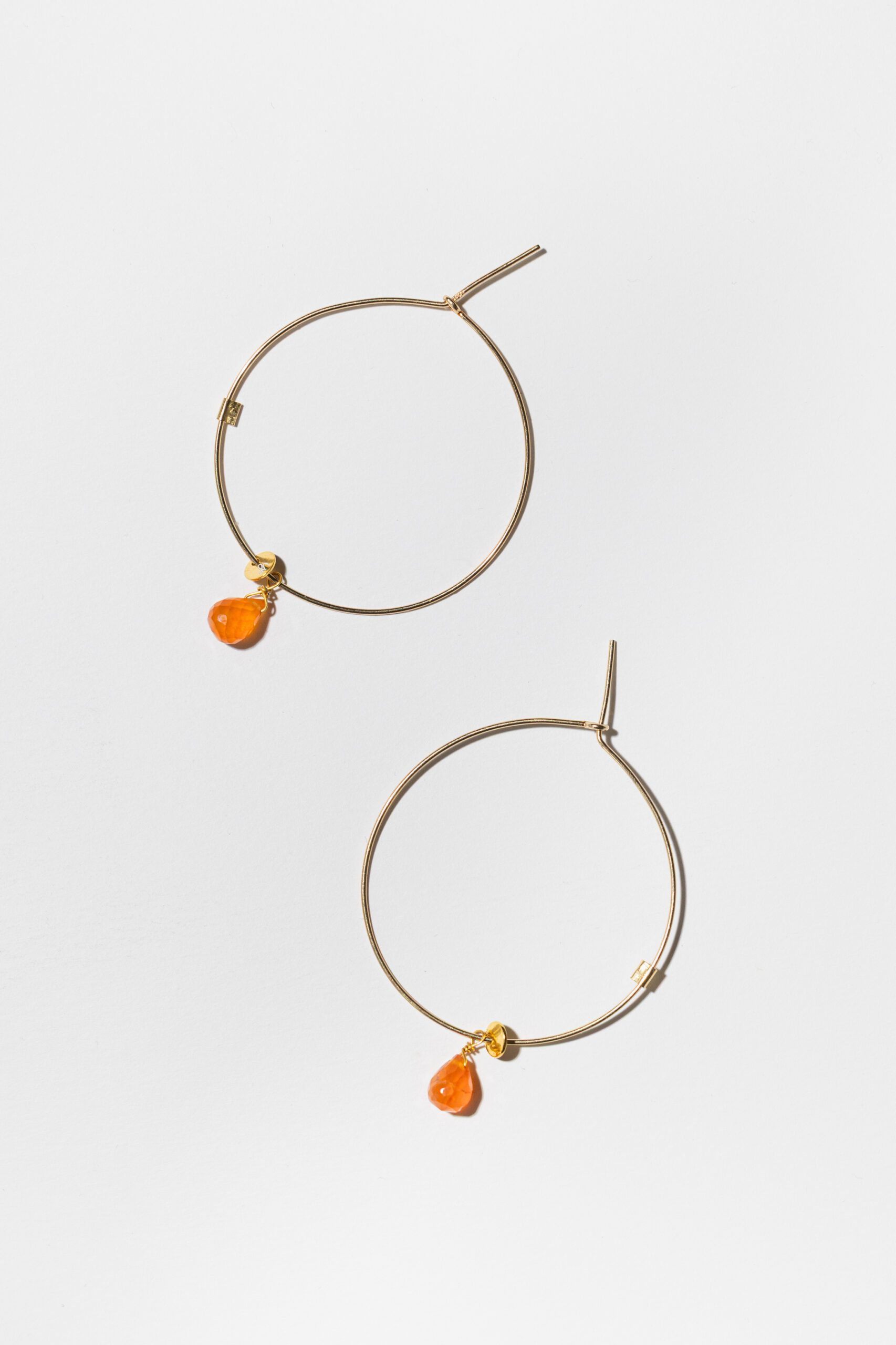 Kolczyki GEM HOOPS z karneolem - obrazek 4