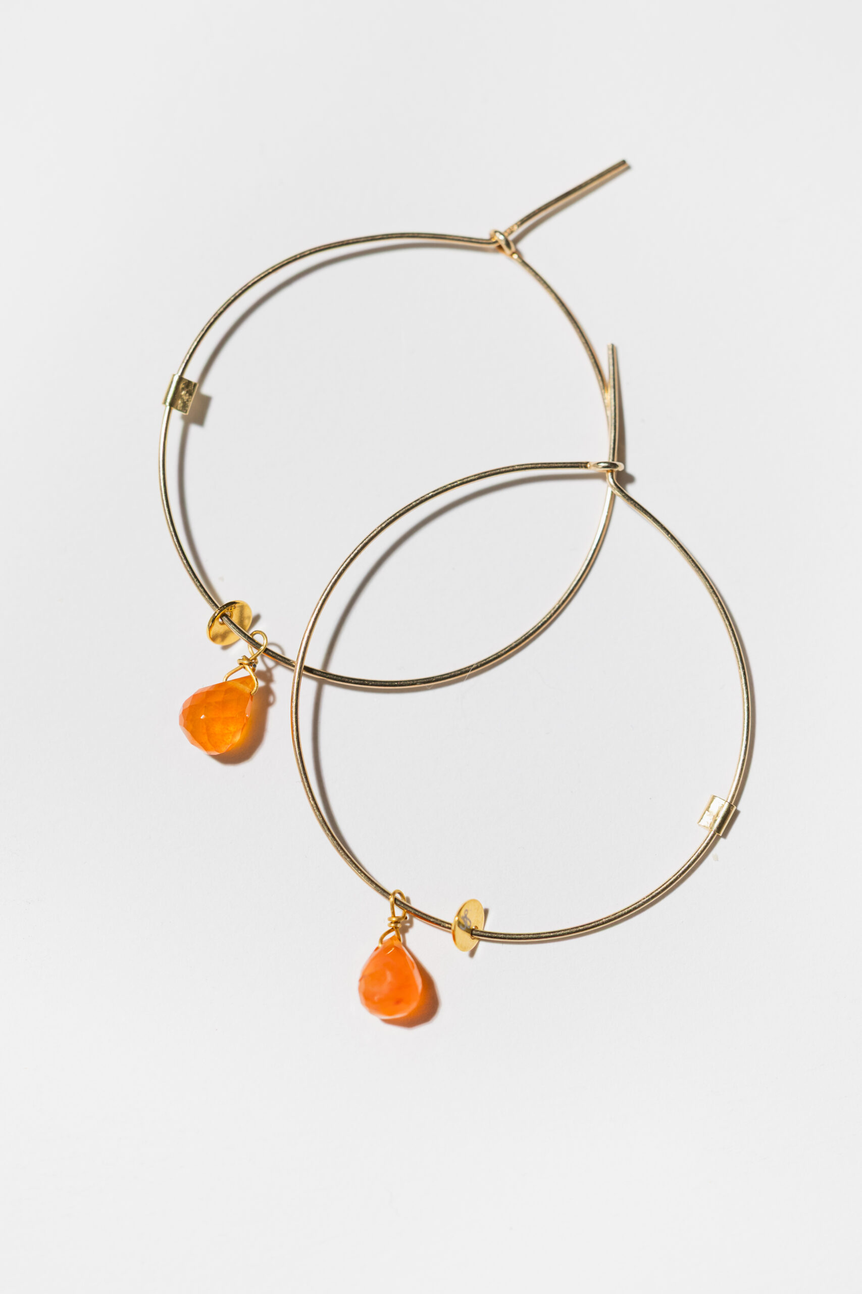 Kolczyki GEM HOOPS z karneolem - obrazek 2