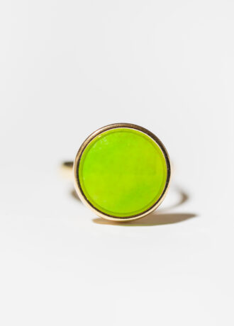 Pierścionek SOUL ICONS z limonkowym chryzoprazem w oprawie