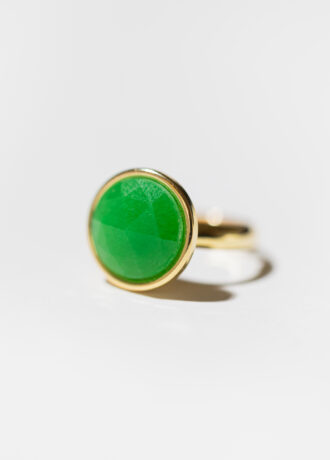 Pierścionek SOUL ICONS z jasnozielonym jadeitem