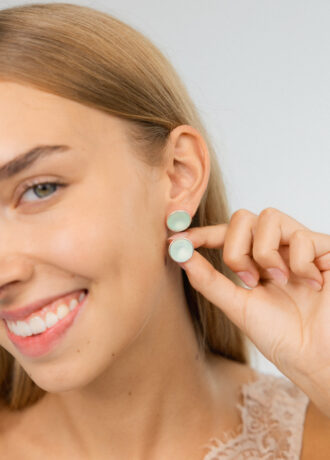 GEM ICONS Blue Chalcedony Earrings