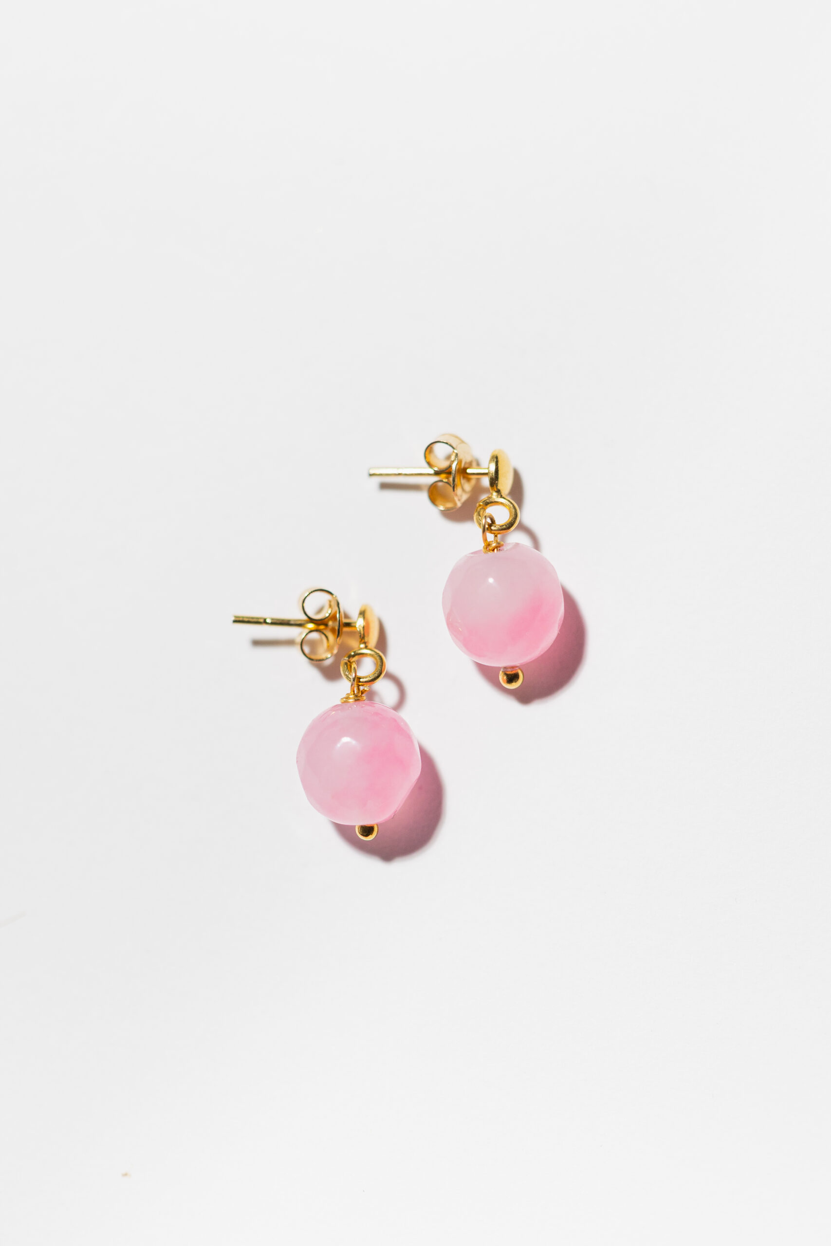 CANDY Pink Gloss Jade Earrings - Image 4
