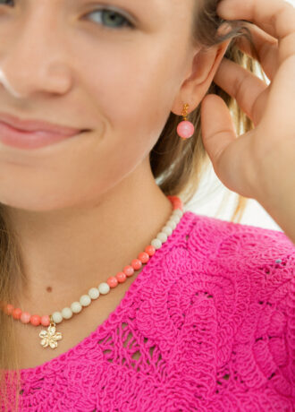 CANDY Pink Blush Jade Earrings